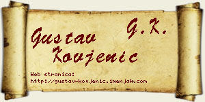 Gustav Kovjenić vizit kartica